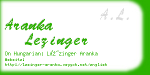 aranka lezinger business card